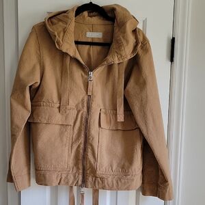 Everlane Tan Hooded Zip Jacket